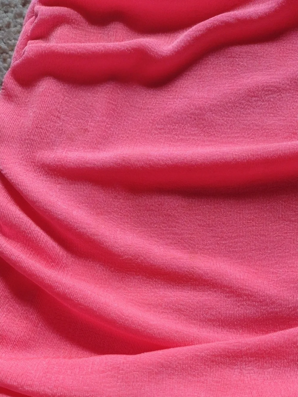 One-Shoulder Ruched Neon Pink Bodycon Dress - Picture 3 of 5